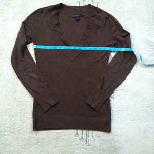 Express chocolate brown V neck sweater, M